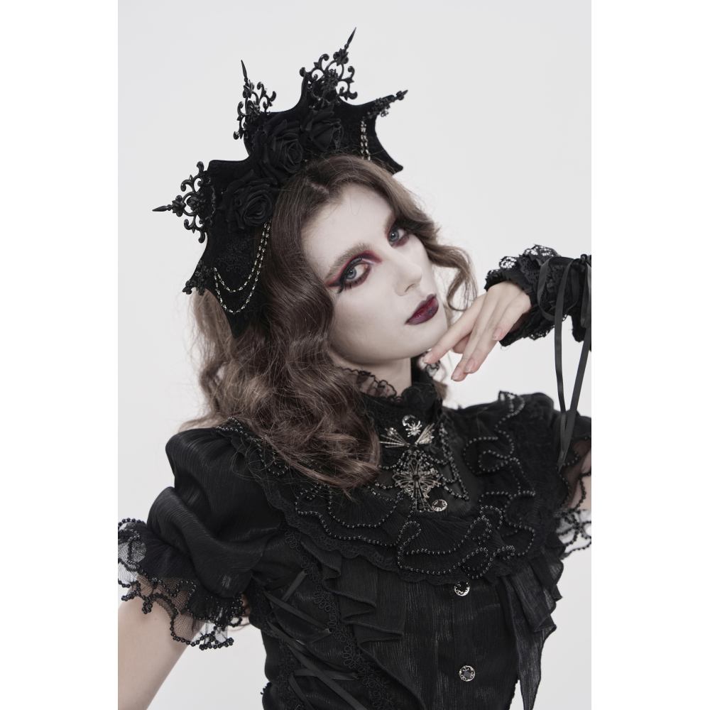 Devil Fashion - Nocturnal Roses Headband - Black